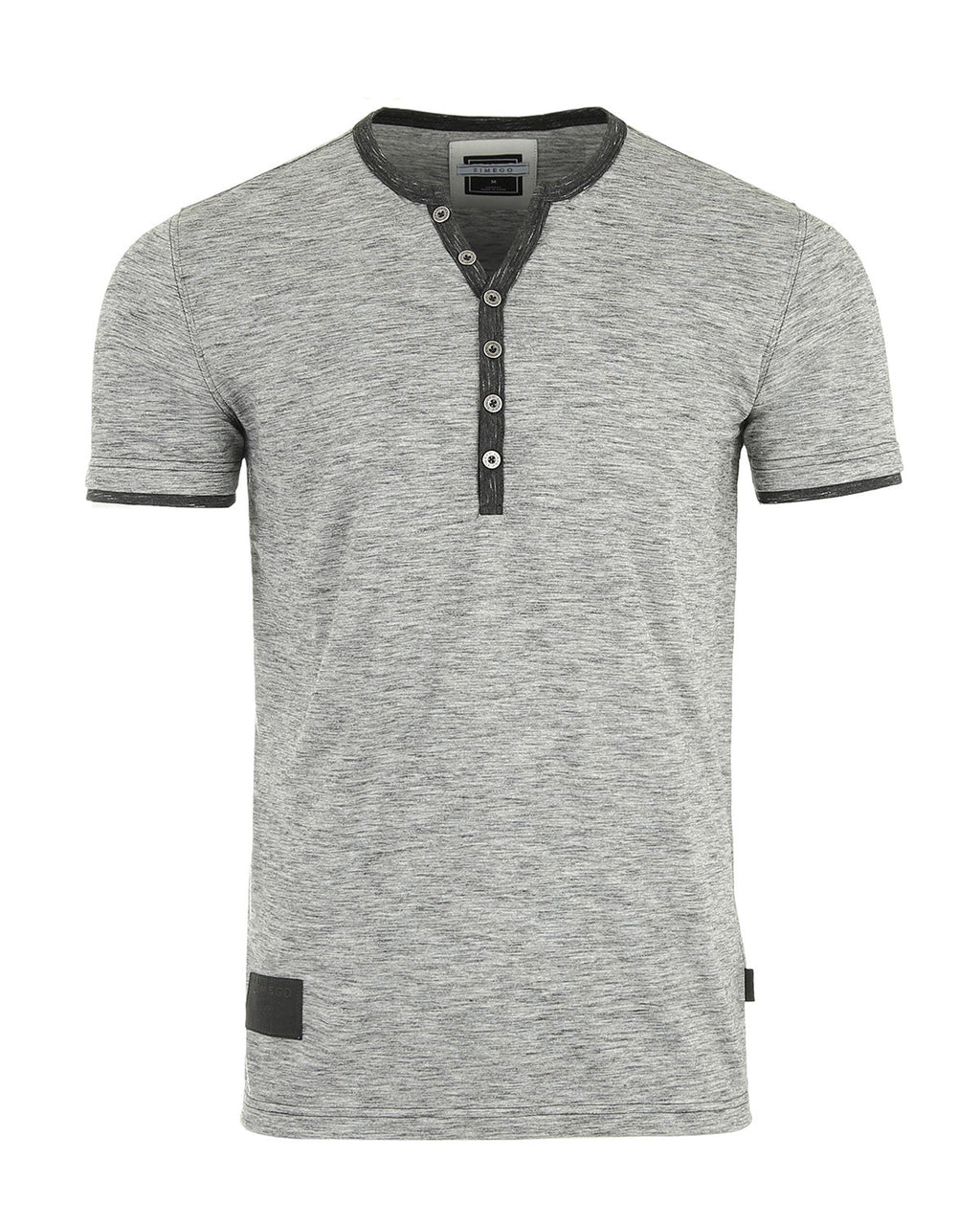 Short Sleeve Y Neck Henley Button T-Shirts