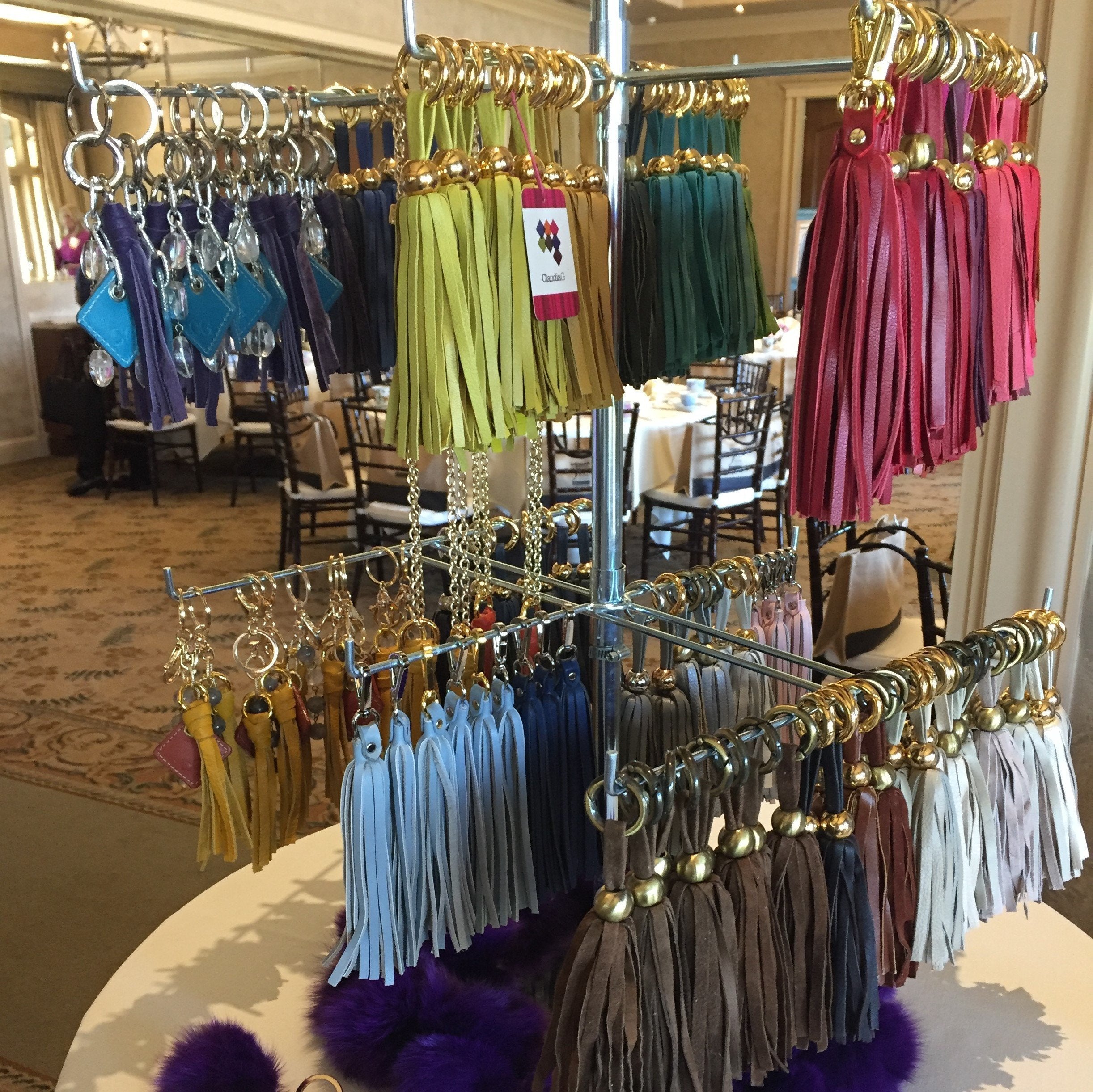 Leather Tassel - Scarlet/Gold